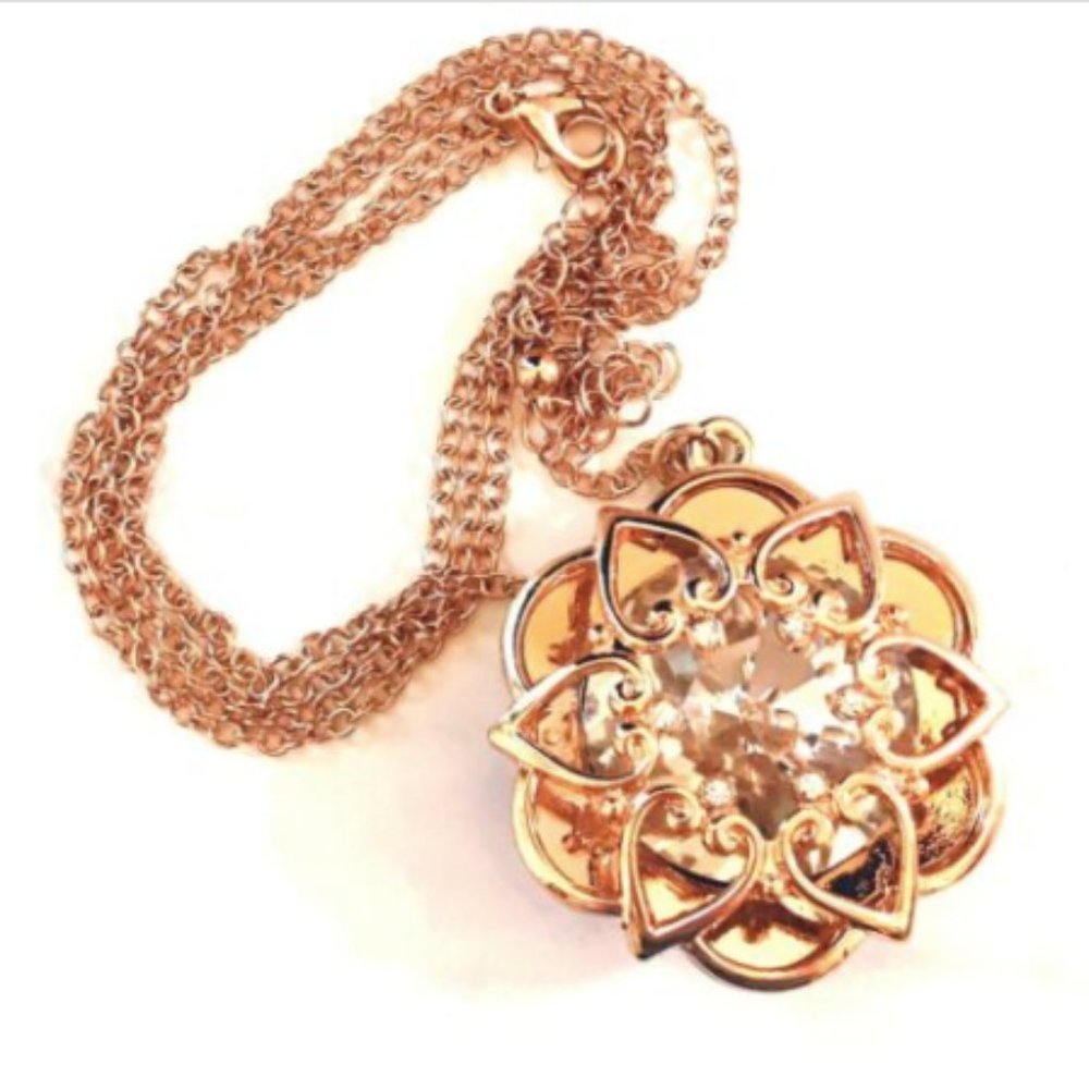 Studio S Copper Color Long Flower Necklace New
